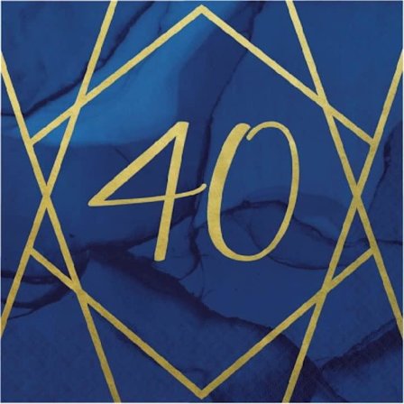 Kreativa fest Geode 3-lagers stämpel 40:e servetter (förpackning om 16) En