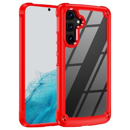 SKALO Samsung A54 5G Kiiltävä hybridi TPU-kuori - Punainen Red