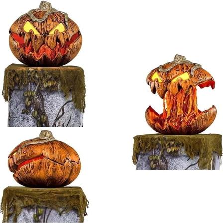 (1 stk) 2023 Nytt for Spirit Halloween Animatronic, Halloween Gresskarbelysning Åpen Munn Gresskarlys, Skumle Dekorasjoner Vintage Halloween Dekor for
