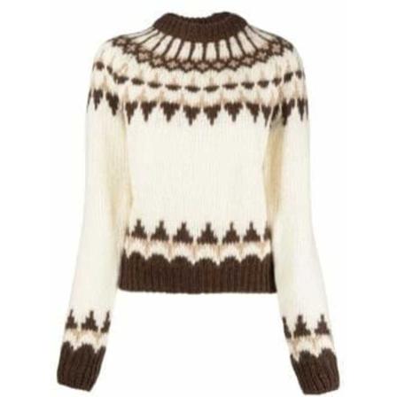 Saint Laurent, Round-neck Knitwear Beige, Dames, Maat:S