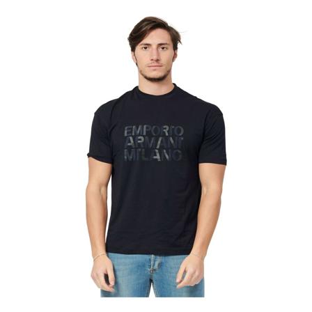 Emporio Armani T-Shirts , Blauw , Heren , Maat: M