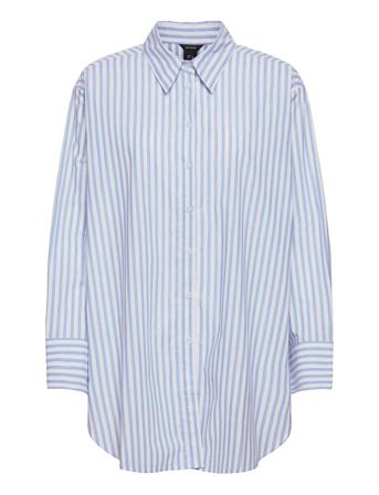 Shirt Juni Langærmet Skjorte Blå Lindex