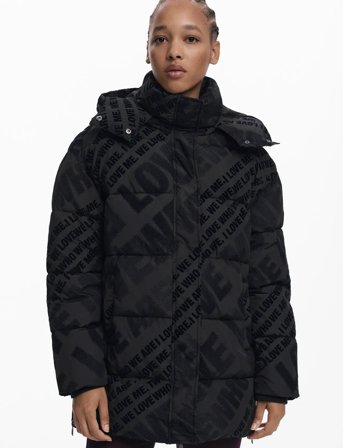 Desigual Padded Cadera Flock - Black - L