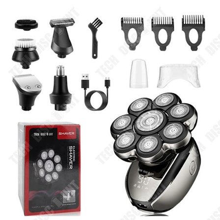 Elektrisk rakapparat - TECH DISCOUNT - 9D - Vattentät - Multifunktionell - USB-uppladdningsbar