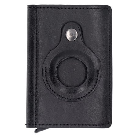 Aluminiumslegering RFID Kreditkort Holder Anti Tyveri Anti Mistet Tegnebog med IOS Locator Sort