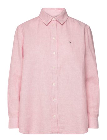Tjw Rlx Linen Shirt Pink Tommy Jeans