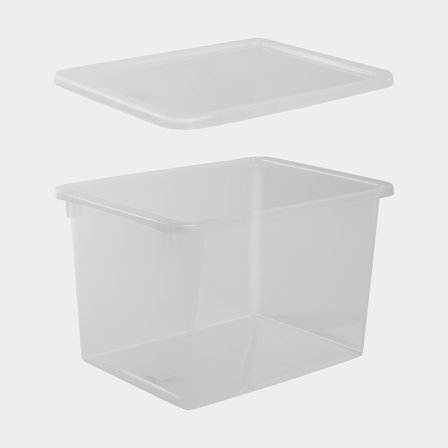 Opbergdoos met deksel Nordiska Plast Store It, transparant, 390 x 290 x 245 mm, 20 liter