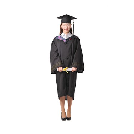 Svart 2022 Gradueringskjole og Kvast Doktorsett Bachelor Kåpe