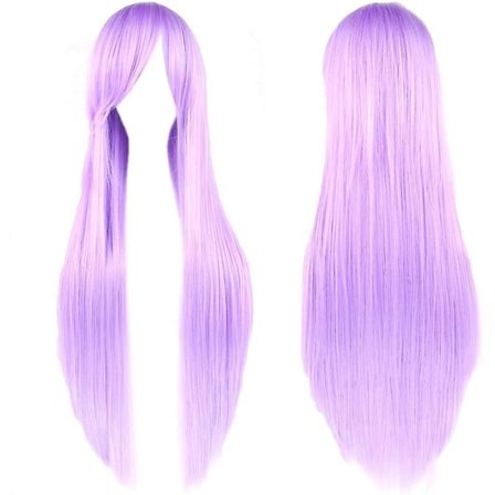 32" kirkkaan violetti naisten pitkä suora täysi peruukki puku synteettinen hiukset