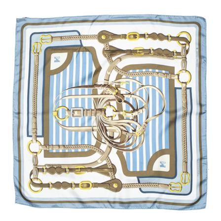 Hermès Vintage, Pre-owned Scarf Blauw, Dames, Maat:ONE Size