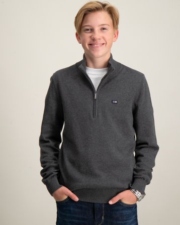 Lexington Freddy Half-Zip Sweater Grå Genser Gutt - Kids Brand Store