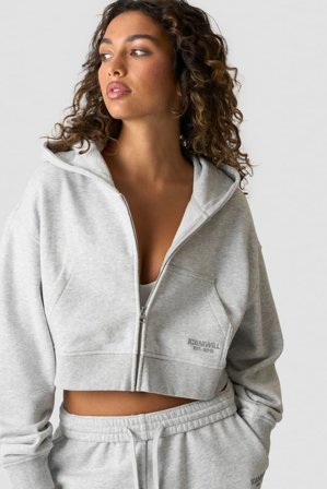 ICANIWILL - Essence Cropped Hoodie W Light Grey Melange - Damen - ICIW