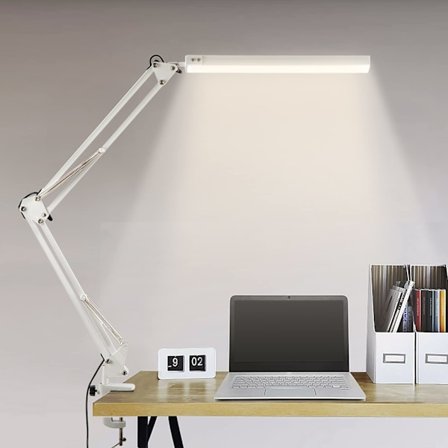 LED-skrivebordslampe, 14W sammenklappelig arkitekt med klemme, justerbar