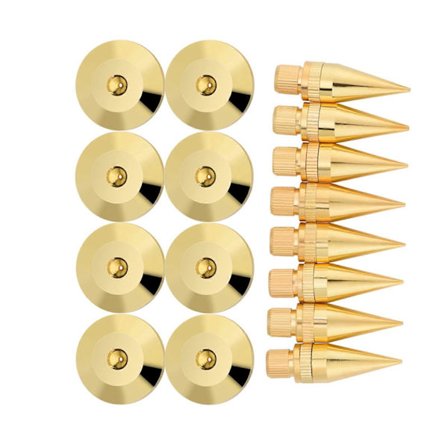 Kobberhøyttaler Spike Isolasjonsstativ Føtter Matte for Vibrasjonsminimering og Tuning, 8 Par for Høyttalere og CD/DVD-spiller (FMY)