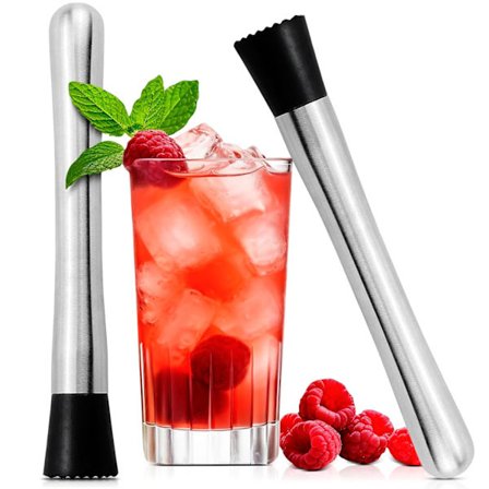 2 stk. Bar Muddler til Cocktails Rustfrit Stål Cocktail Muddler til Lemonade, Væsentlige Barartikler og Tilbehør – Lemon Smasher & Frugt Smasher