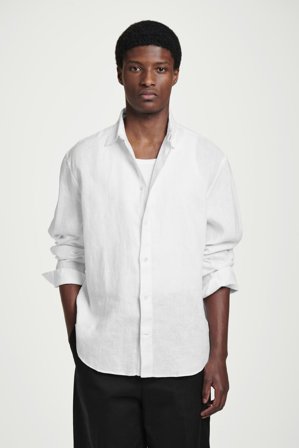 COS Men's Relaxed Linen Shirt in White