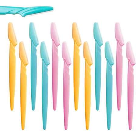 12 stycken ögonbrynsformare, rakblad för kvinnor och män, ansiktshårborttagare