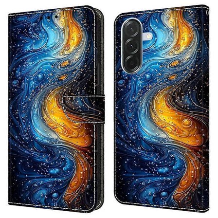 Samsung Galaxy A56 5G Nahkakotelo Kuviopainatus Lompakko Jalustalla Käännettävä Puhelinkotelo