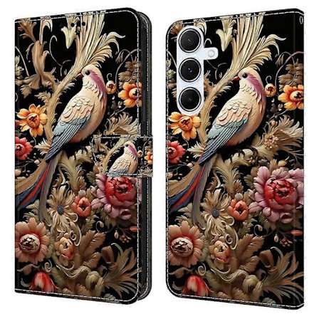 För Samsung Galaxy A36 5G A56 5G Fodral PU Läder Plånbok Telefonfodral med Ställ - Guld Ring Multic