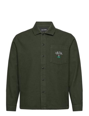 1874 Brushed Cotton Overshirt Overshirts Kakigrønn Lyle & Scott*Betinget Tilbud