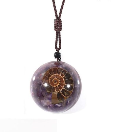 Naturlig läkande kristallstenhänge halsband justerbart spiralhalsband smycken(B)