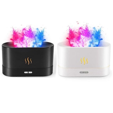 USB-driven portabel skrivbordsluftfuktare, simulerad flamma luftfuktare med 7 färglampor, vårgåva