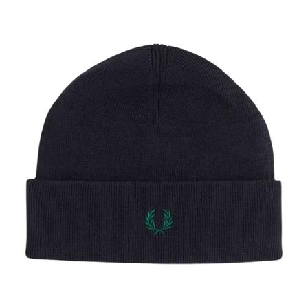 Fred Perry, Merino Wool Beanie Zwart, Heren, Maat:ONE Size,Katoen