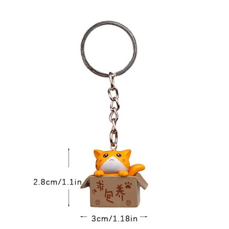 Creative e Little Cat Box nøkkelring for kvinner menn nøkkelring bag C