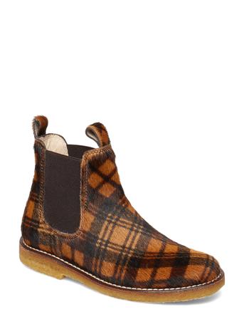 Booties - Flat - With Elastic Boots Støvler Brun ANGULUS