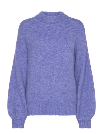 Patrisia Solid Knit Pullover Blue A-View