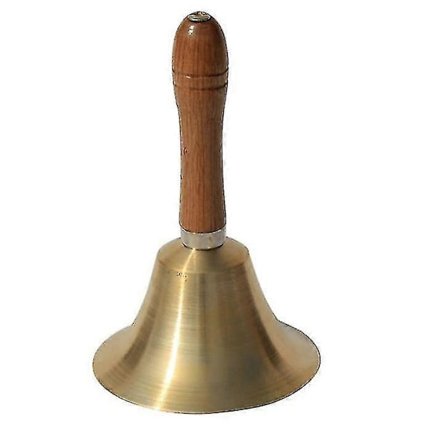 Skoleklokke med træhåndtag, sidste ordre klokker til voksne