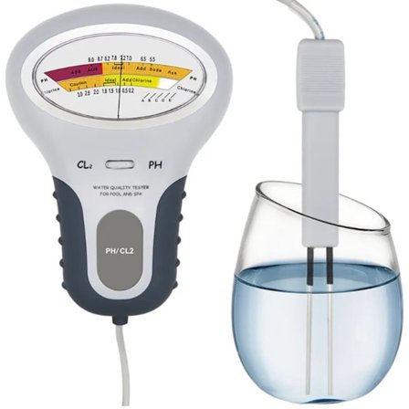 Digitalt pH-meter - pH- og klorinnholdsdeteksjon - Egnet for drikkevann, fiskedammer, svømmebassenger og akvarier