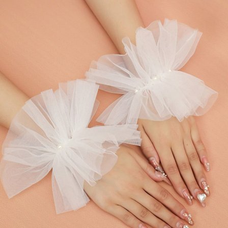 Korta spetsar fingerlösa handskar Mesh Tyll Korta handskar Bröllop