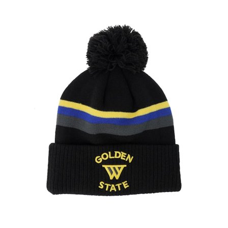 New Era - Negro pom Beanie - Golden State Warriors NBA Statement Knit Black Pom @ Hatstore