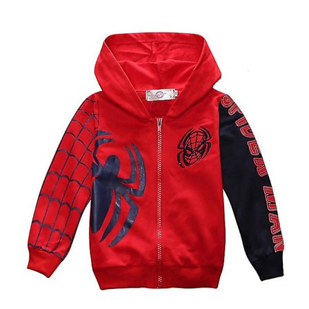 Barn Gutter Hoodie Genser Baby Kids Spider-man Hoodie Jakke Topper Jakke Rød