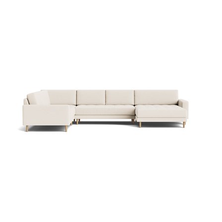 Mondo U-Form Sofa, wendbar in Loop Creme, modernes skandinavisches Design, einfarbiges Muster, hoher Sitzkomfort für Ihr Wohnzimmer, 83cm