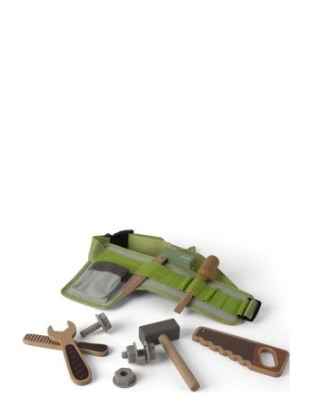 Dantoy | Tool Belt Wood In Gift Box 15 Parts | 21X5.5X17CM