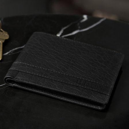 Portefeuille Montreal luxe en cuir noir RFID pour hommes - Portefeuilles