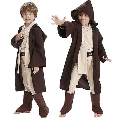 4-12 år Barn Gutter Star Wars Obi-Wan Kenobi Jedi Knight Kostyme Bokveka Dag Fancy Dress Halloween Party Uniform Kåpe Bukse Belte Cosplay Klær