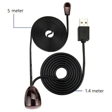 Infrarød IR Fjernkontrollforlenger Repeater Mottaker 5m Med lys