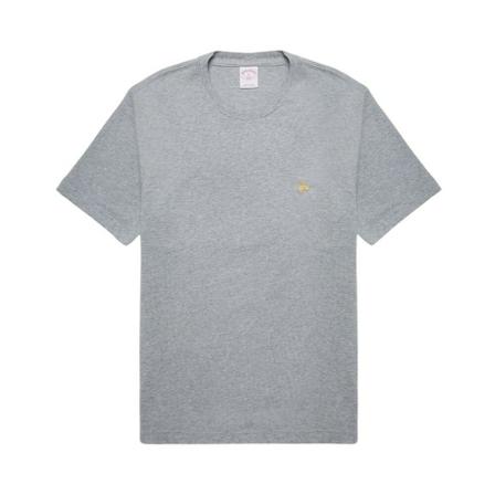 Brooks Brothers, Classic Short Sleeves Cotton T-Shirt Grijs, Heren, Maat:L
