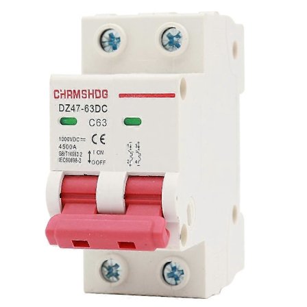 DC-afbryder 1000V 2-polet Dobbelt Mcb Solcelle PV 63 Amp [DB]