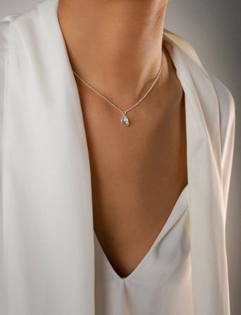 Drakenberg Sjölin Botanica Drop Necklace - Silver - ONE SIZE