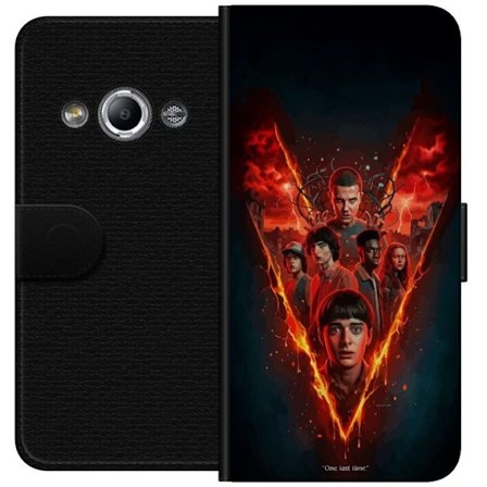Yhteensopiva Lompakkokotelo Samsung Galaxy Xcover 3 Stranger Things tulinen juliste Eleven Mike Will ja porukka dramaattinen Netflix-suunnittelu täyd