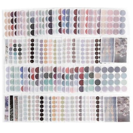 100 Ark Akvarel Polka Dot Klistermærke Journalføringstilbehør Scrapbooking DIY Farveetiket Washi St