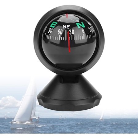 Bådkompas, Bilkompas Dashboard Digital Navigation Exploration Kompas, Sort Marine Kompas Fit
