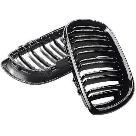2st Bil Styling Blank Svart Främre Njure Dubbel Lamell Grill För E46 4 Dörrar 4d 3-serie 2002-20