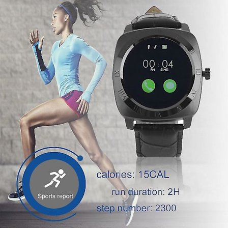 Fic-sw-654(x3) Smartklokke med 1,2 tommers skjerm og legeringssak