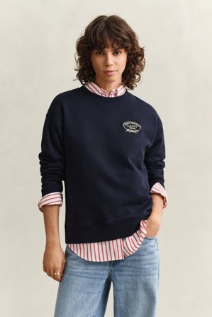 GANT Damen Rope Graphic Sweatshirt (XS) Marineblau