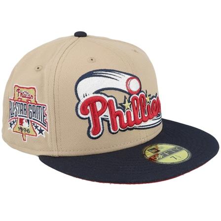 New Era - Philadelphia Phillies Desert Breeze 59FIFTY 96 All Star Game Camel/Navy Fitted Fitted Beige Cap - MLB @ Hatstore